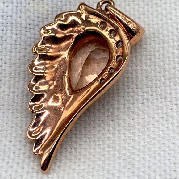 Gem Treasures rose gold vermeil over sterling silver & morganite angel wing 🧚 - Picture 3 of 6